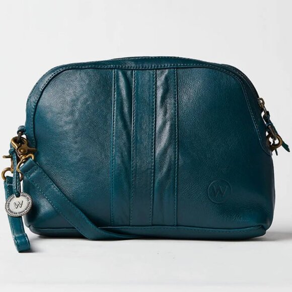 Wanderers Travel Co Handbags - Gorgeous Blue Leather Crossbody Purse (Wanderers)